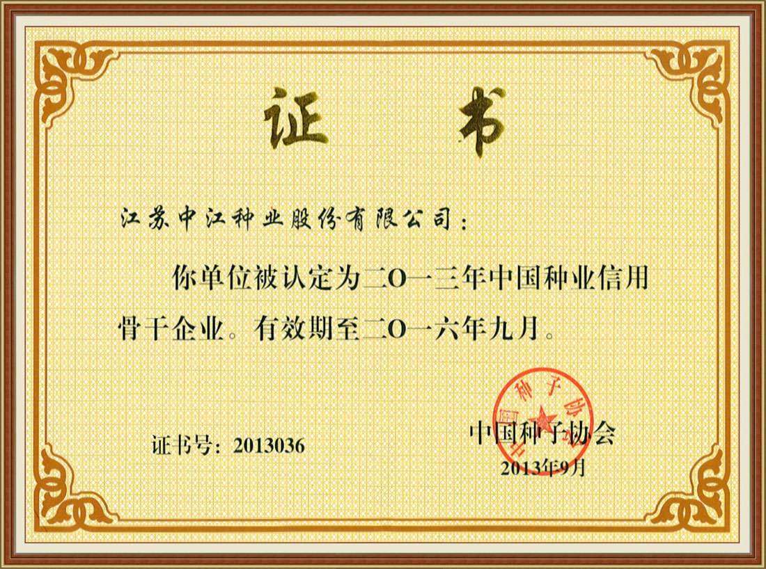 2013信用骨干企業（證書）